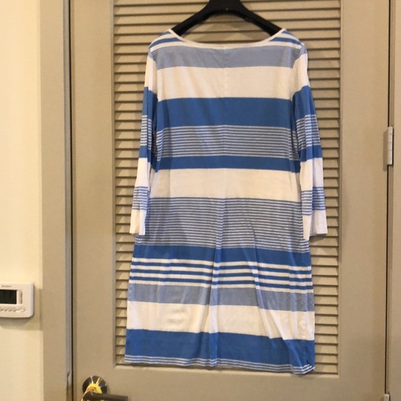 Lilly Pulitzer Light Blue White Marlowe Stripe Dress Size Medium - Picture 2 of 5